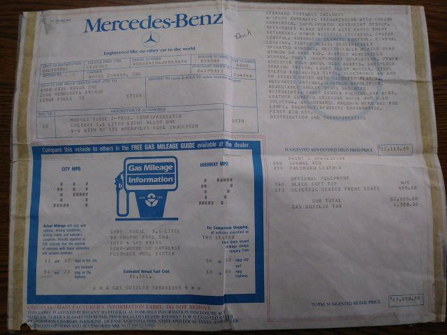 1988 Mercedes-Benz 560SL